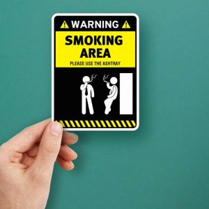 Alternative view of Warning Smoking Area Sticker
