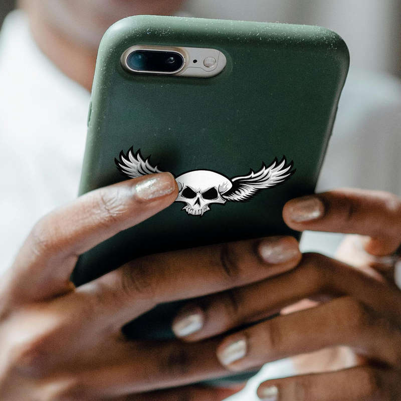 Winged Skull Vinyl Sticker 5 Winged Skull Vinyl Sticker - Image 3