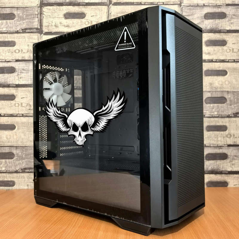 Winged Skull Vinyl Sticker 7 Winged Skull Vinyl Sticker - Image 5