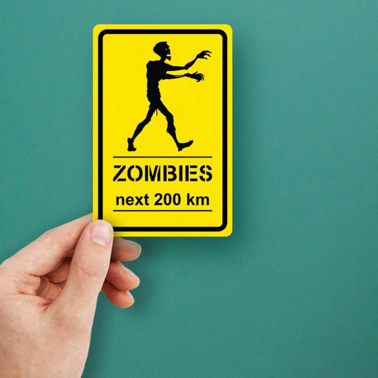 Zombies Next 200 KM Warning Sticker - Stickers Factory