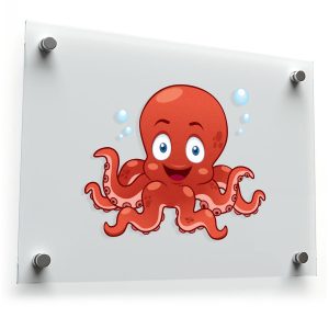 Cartoon Octopus Sticker – Cute Red