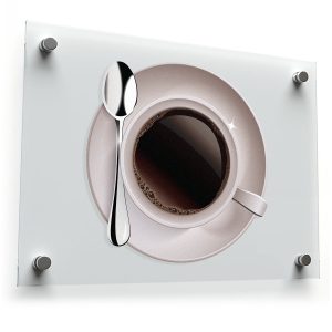 Coffee Cup Sticker – Elegant White