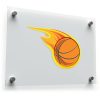 Flaming Basketball Sticker - Sports Decal