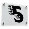 Flaming Number 5 Sticker 1