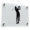 Golfer Swinging Silhouette Sticker 1