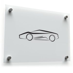 Modern Sports Car Line Art Sticker