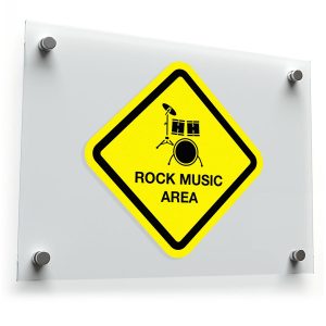 Rock Music Area Warning Sticker