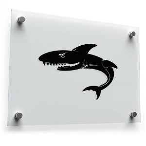 Shark Sticker - Black and White