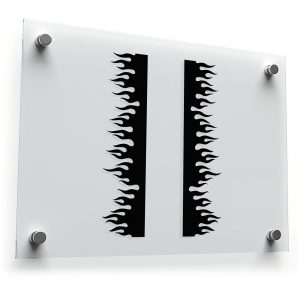 Vertical Flame Stripe Sticker Set