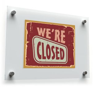We're Closed" Sticker – Vintage-Style