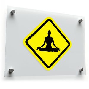 Yoga Pose Sticker – Yellow Warning