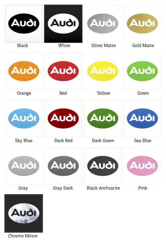 Audi Logo Oval Sticker - Stickers Factory