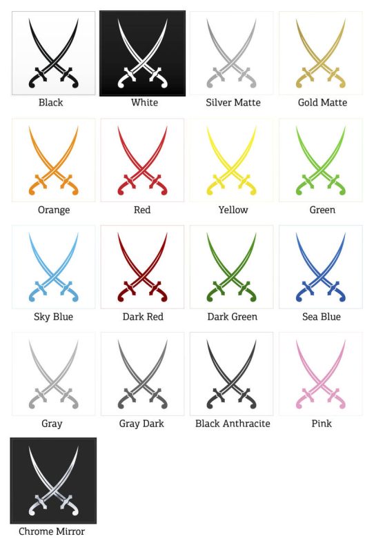 Crossed Swords Sticker - Stickers Factory