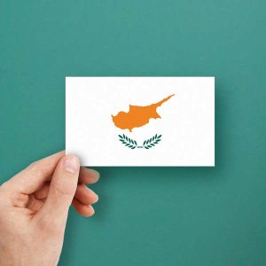 Alternative view of Cyprus Flag Sticker - Cyprus Decal