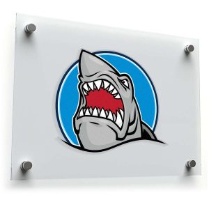 Fierce Shark Decal – Red and gray shark illustration