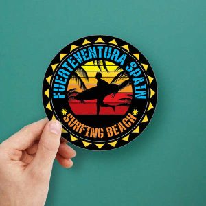 Alternative view of Fuerteventura Surfing Beach Sticker