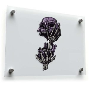 Gothic Skull and Skeleton Hands Sticker