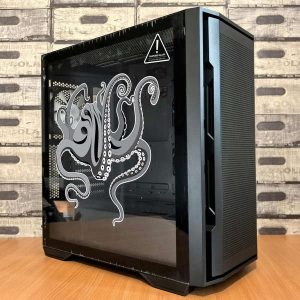 Alternative view of Intricate Octopus Sticker – Bold Black