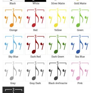 Alternative view of Triplet Music Symbol Decal