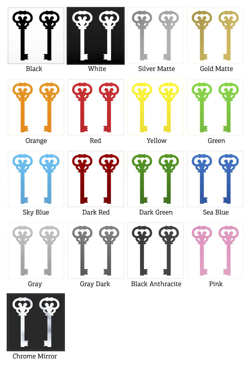 Vintage Key Decals - Classic Skeleton - Image 2