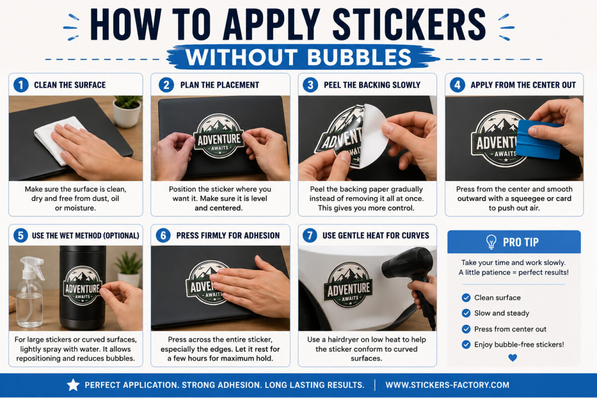 how to apply stickers without bubbles