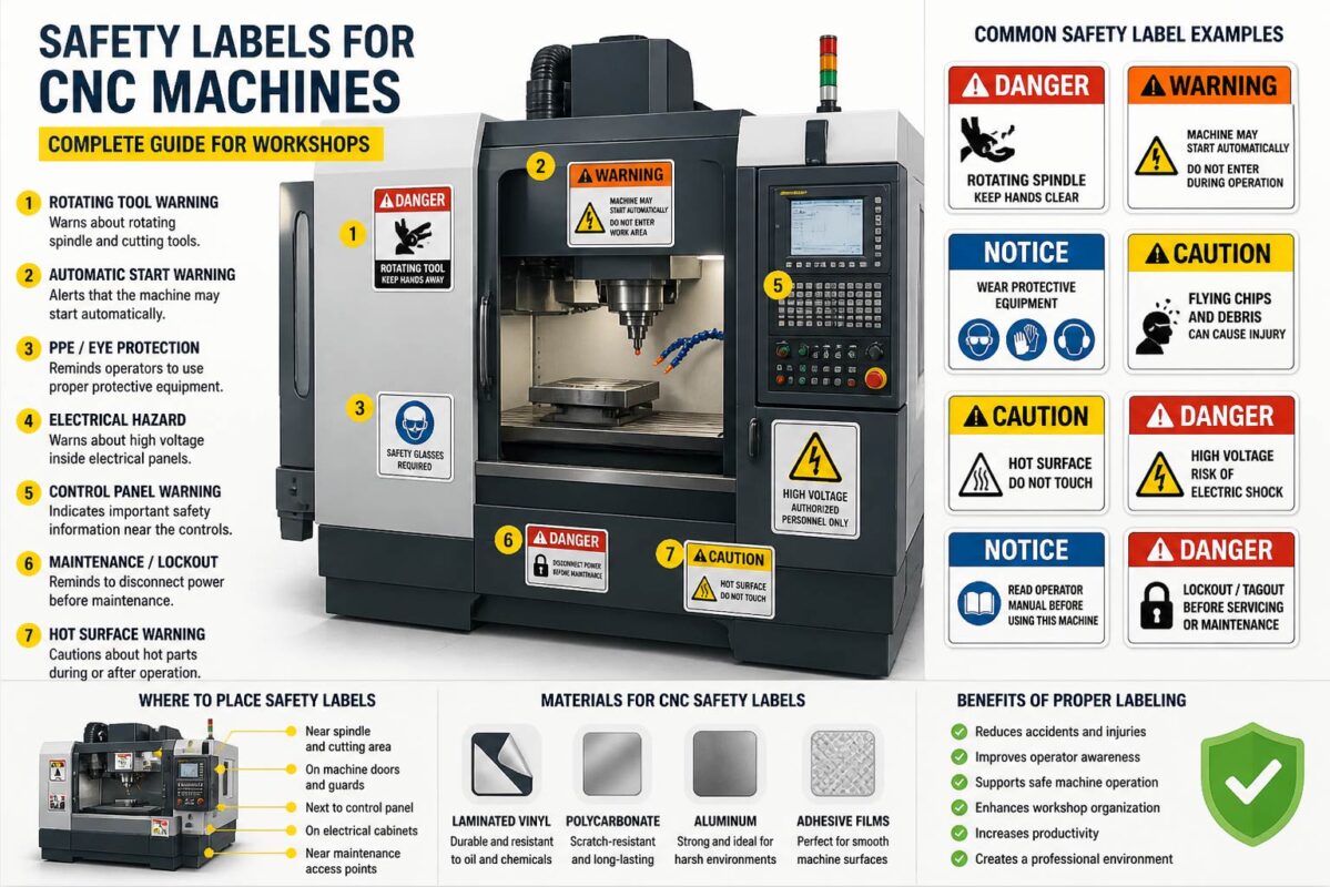 safety labels for CNC machines infographic