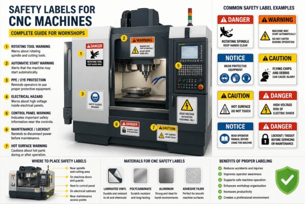 Safety Labels for CNC Machines: Complete Guide for Workshops